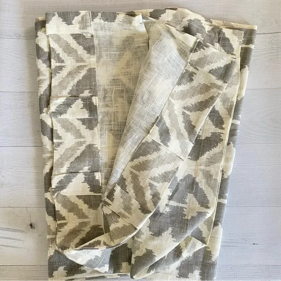 West Elm Linen Blend Curtains Grey Cream 48x84 Set of two - Picture 4 of 5